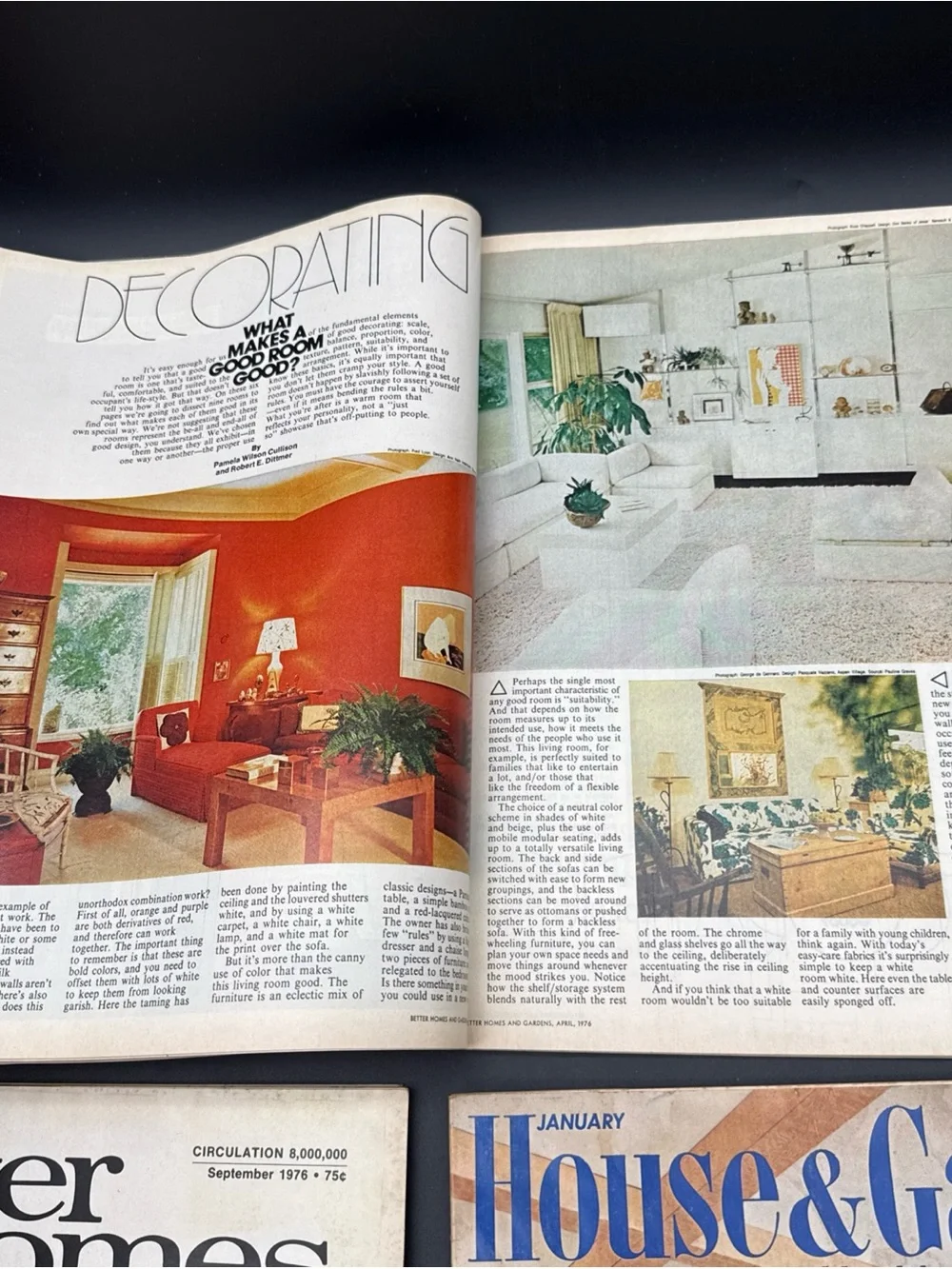 Better Homes And Gardens Vintage Covers with Red, White, Cream, Blue Accents